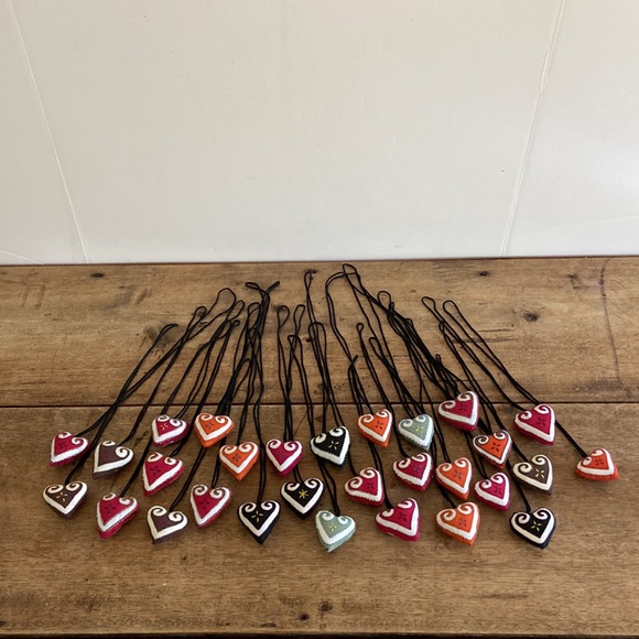 Hmong Embroidered Fabric Hearts from Laos - Picture 4 of 15